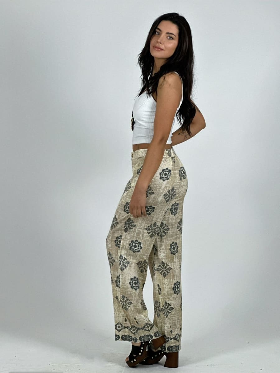 Pantalón Viscosa Estampado Boho A3-749