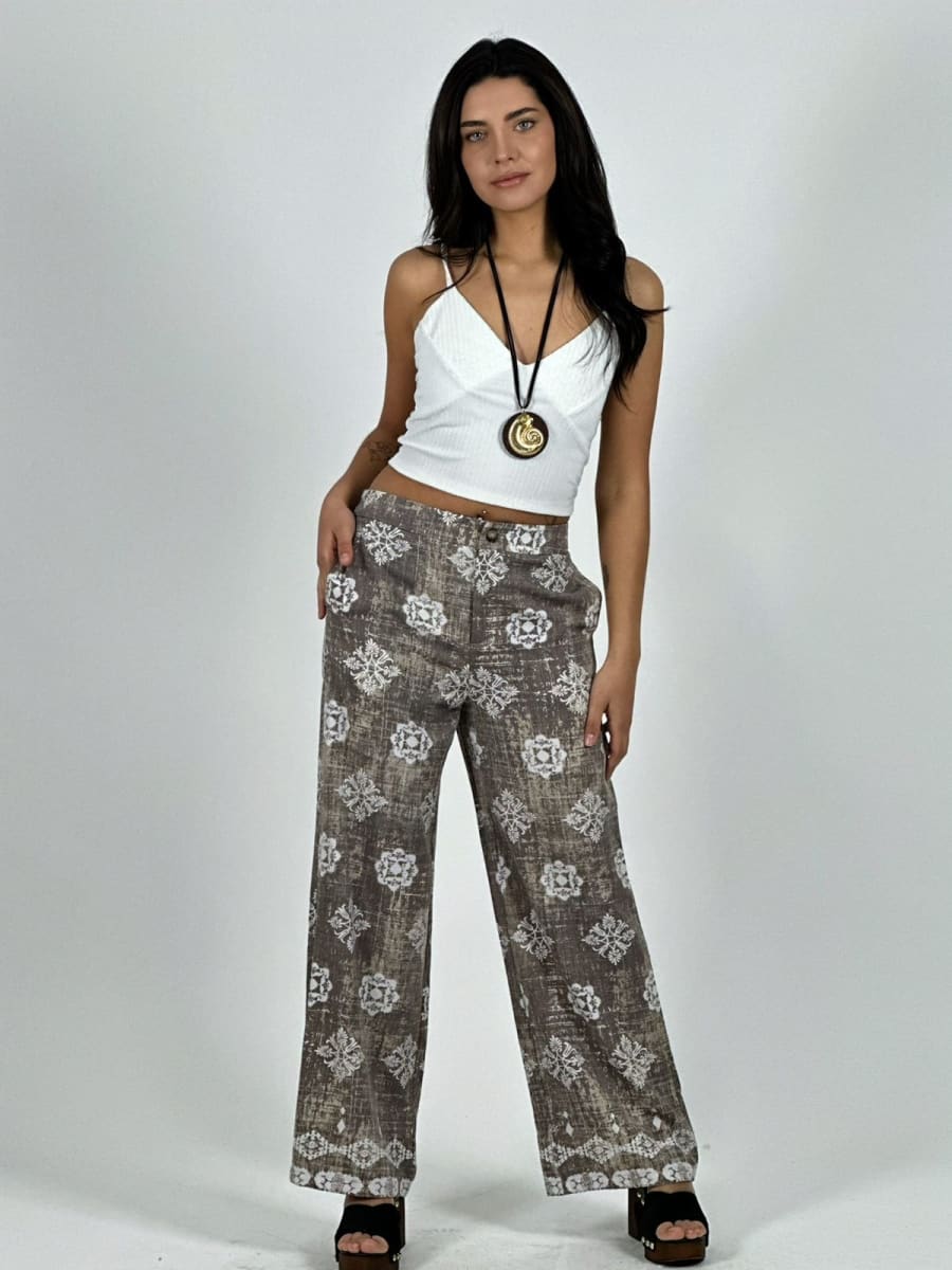 Pantalón Viscosa Estampado Boho A3-744