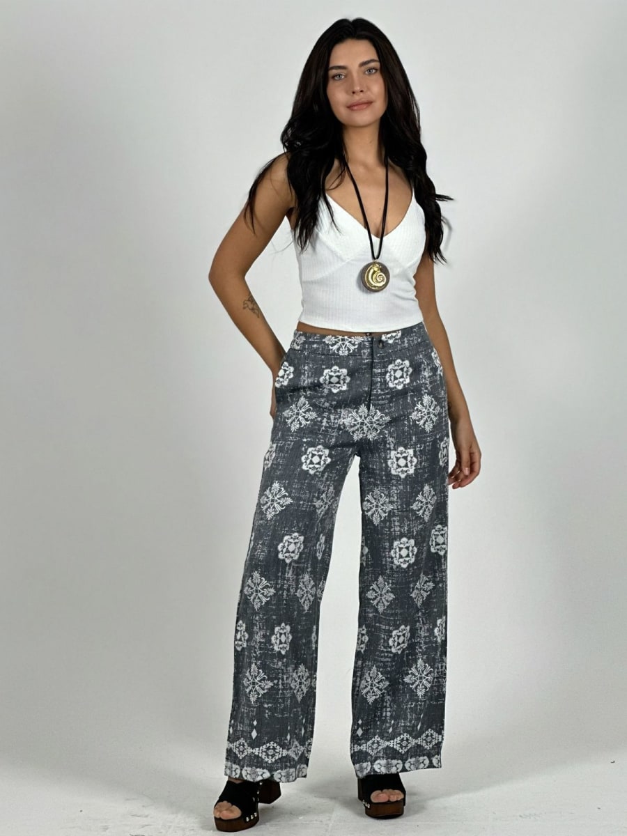Pantalón Viscosa Estampado Boho A3-7411