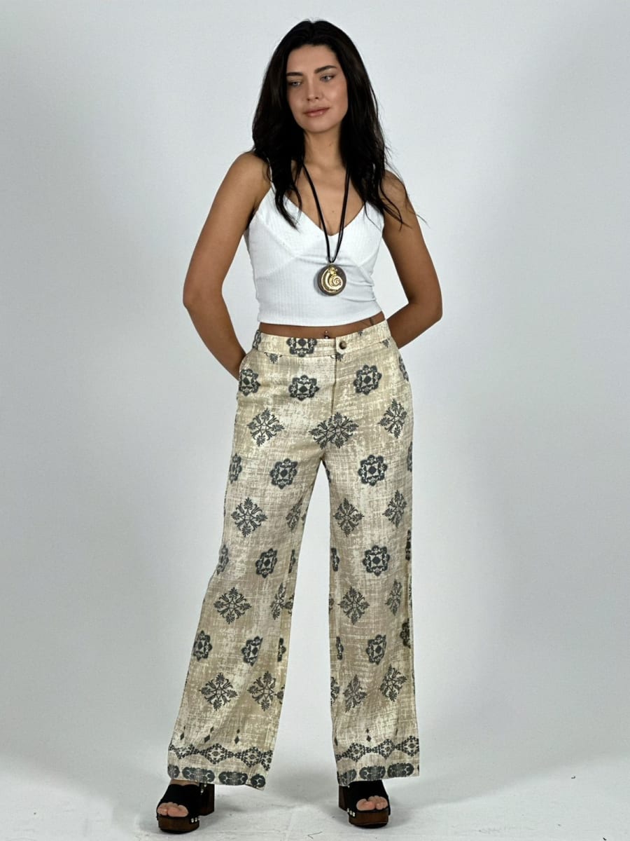 Pantalón Viscosa Estampado Boho A3-748