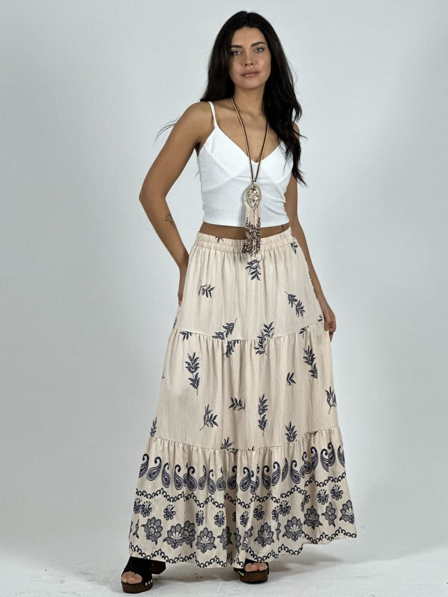 Falda Seccionada con Vuelo Boho A4-8910