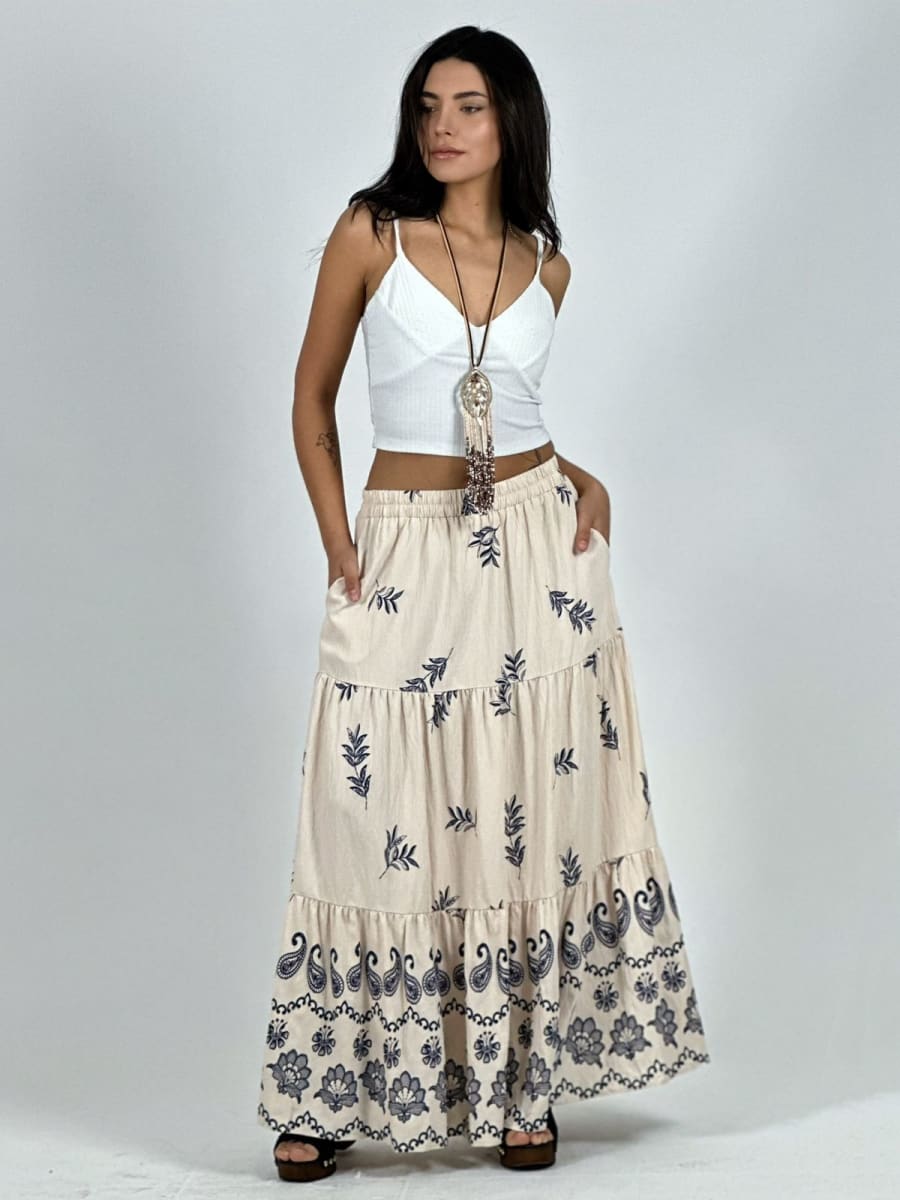 Falda Seccionada con Vuelo Boho A4-8911