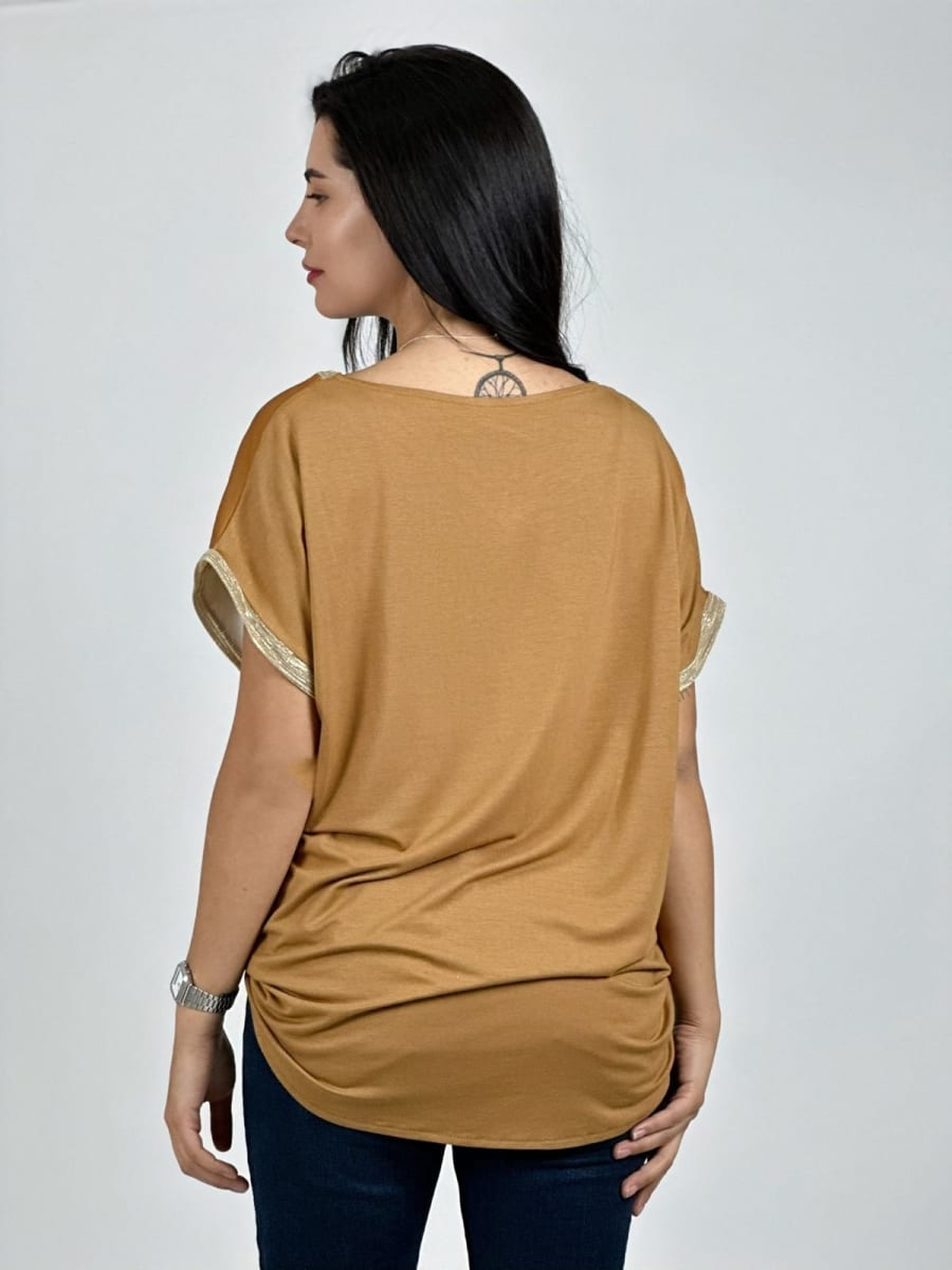 Polera Bordes Brillantes Flores Sublimadas A2-6210