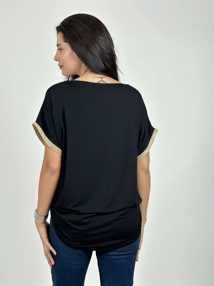 Polera Bordes Brillantes Flores Sublimadas A2-6214