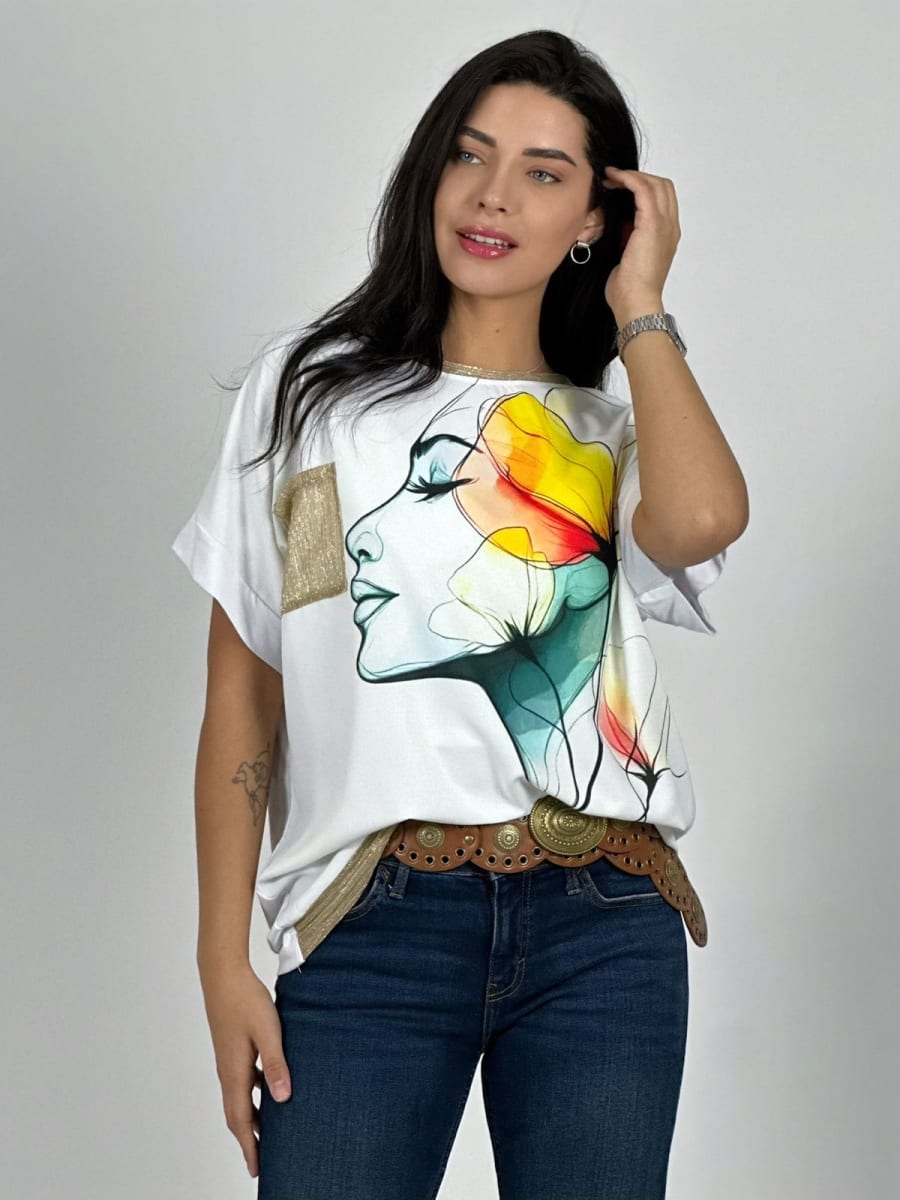 Polera Sublimada MUJER/FLOR A3-779