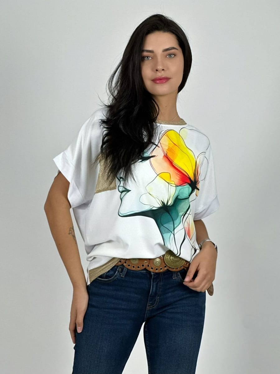 Polera Sublimada MUJER/FLOR A3-7710