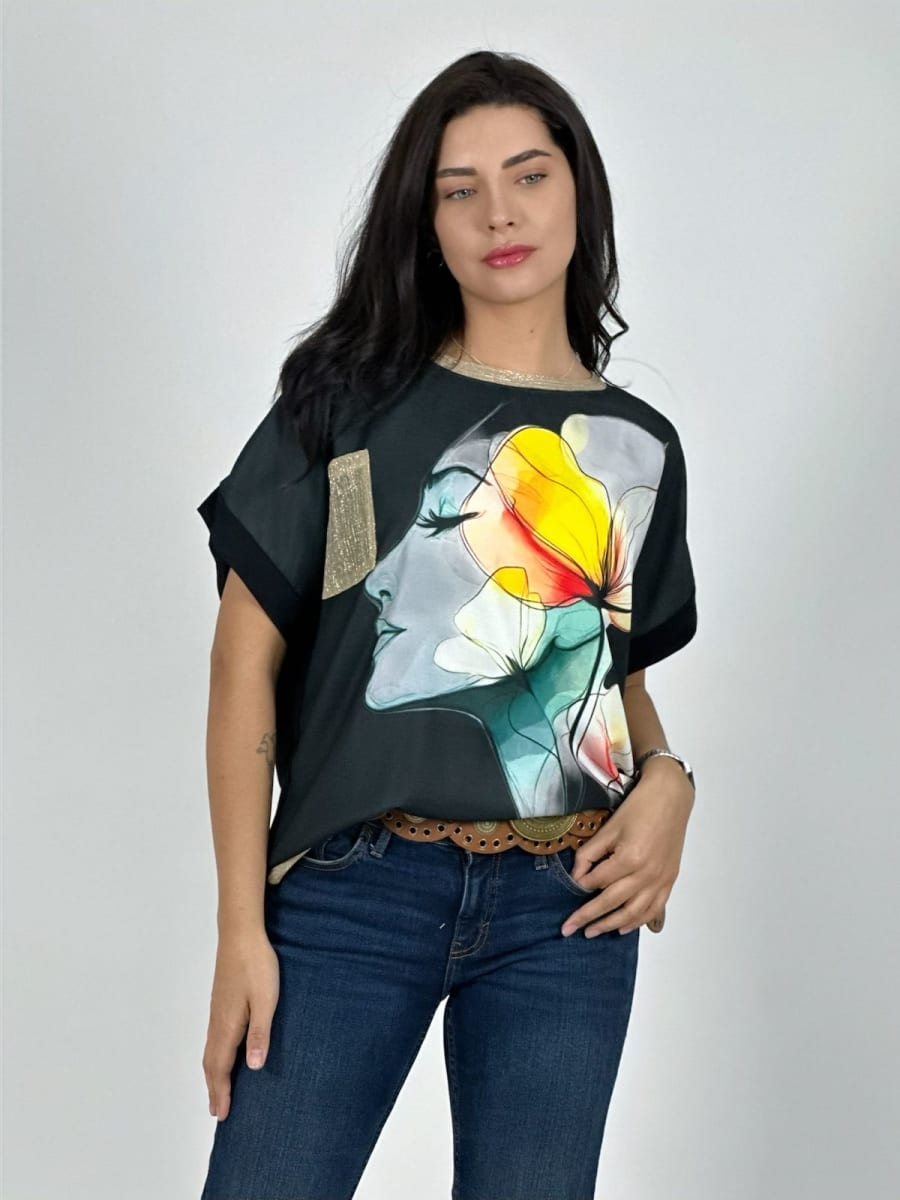 Polera Sublimada MUJER/FLOR A3-775