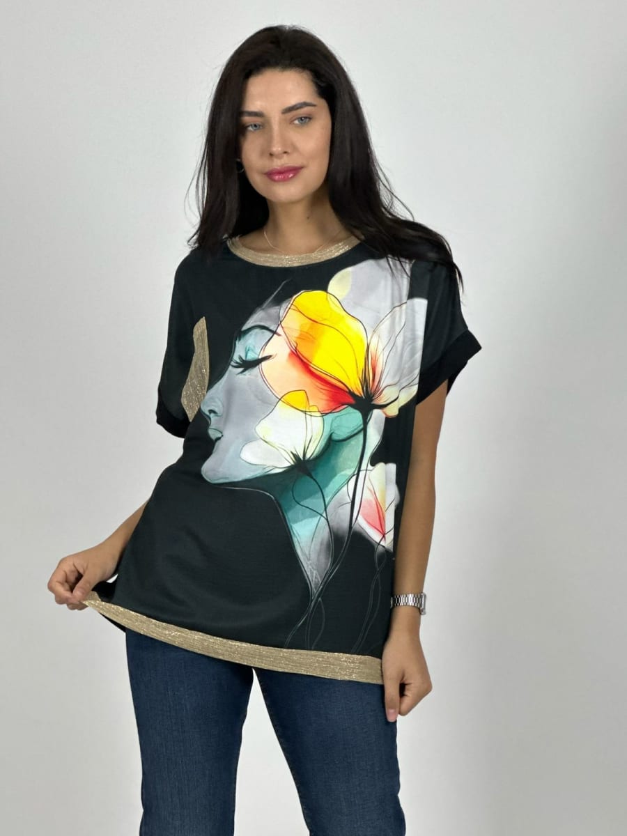 Polera Sublimada MUJER/FLOR A3-776