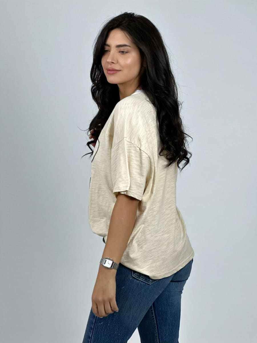 Polera Algodon Love SANTA Brillante A2-598