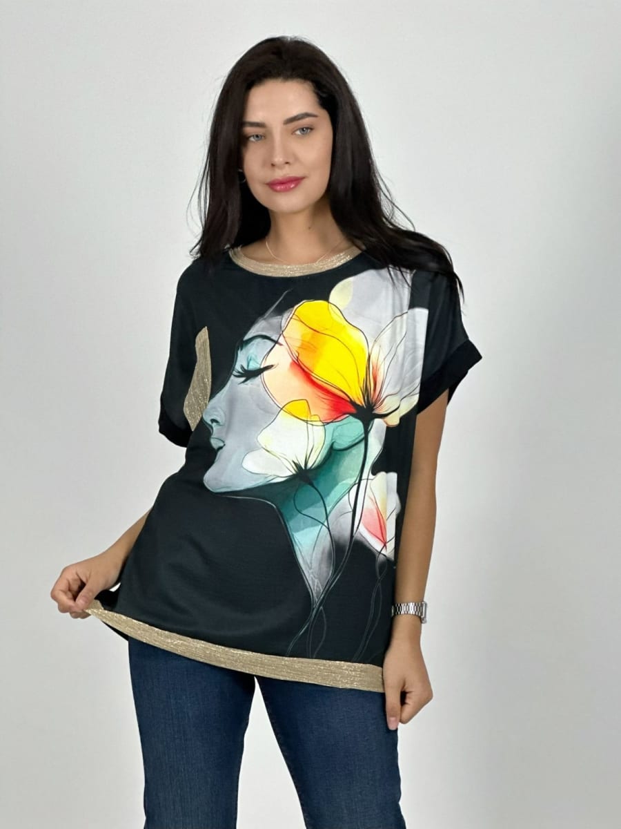 Polera Sublimada MUJER/FLOR A3-774