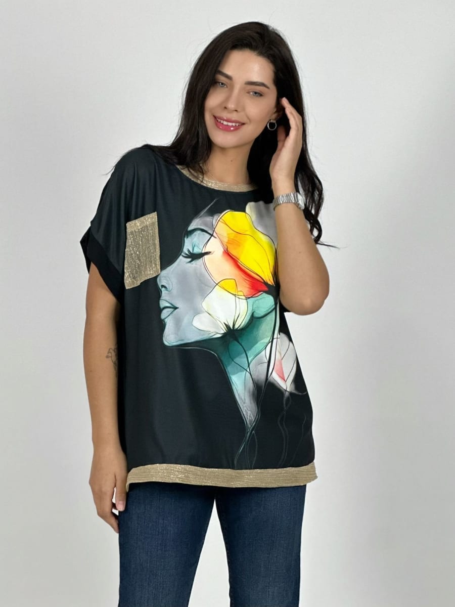 Polera Sublimada MUJER/FLOR A3-777
