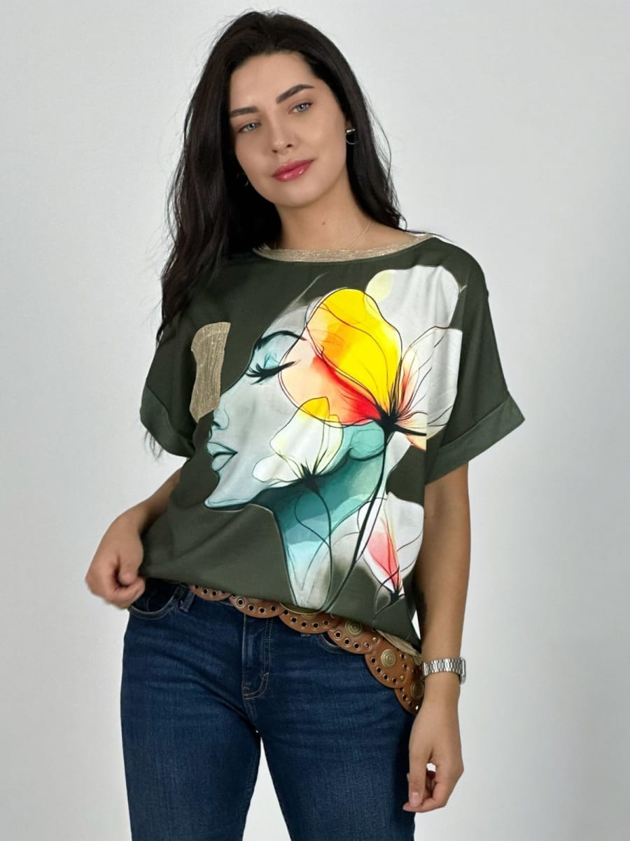 Polera Sublimada MUJER/FLOR A3-7711