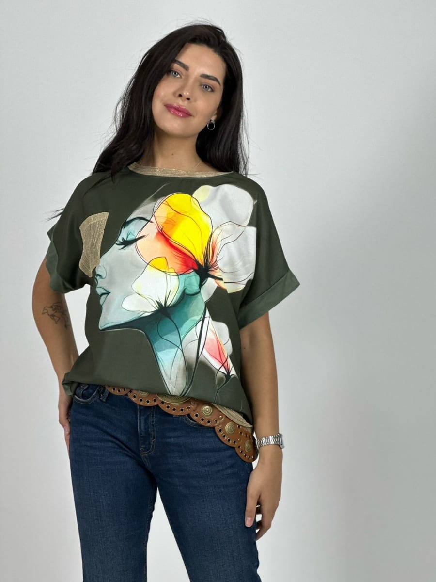 Polera Sublimada MUJER/FLOR A3-7713