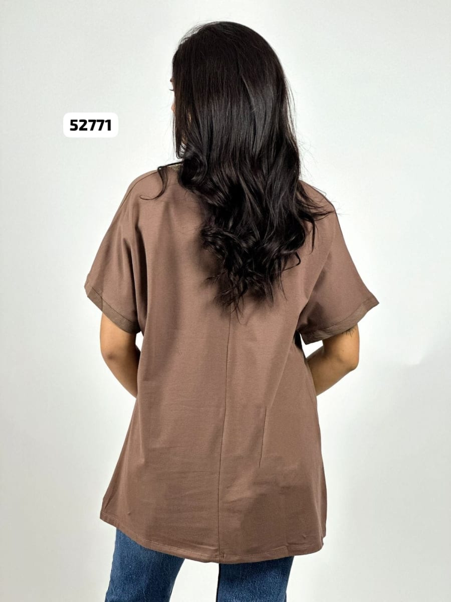 Polera Lino Corazones Print y Brillante A4-859