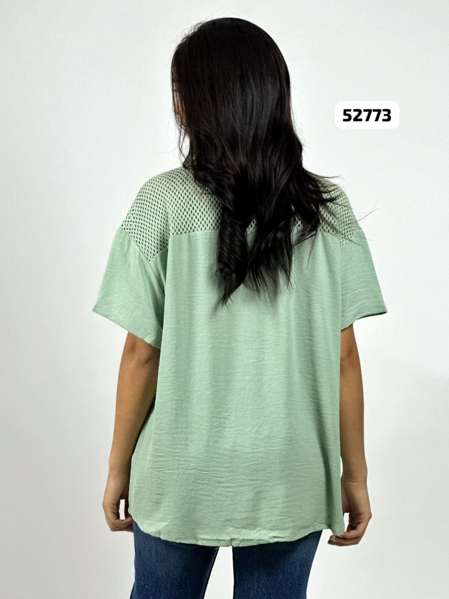 Polera Crepe Triple Estrella Hombro y Dorso Tejido A4-8712