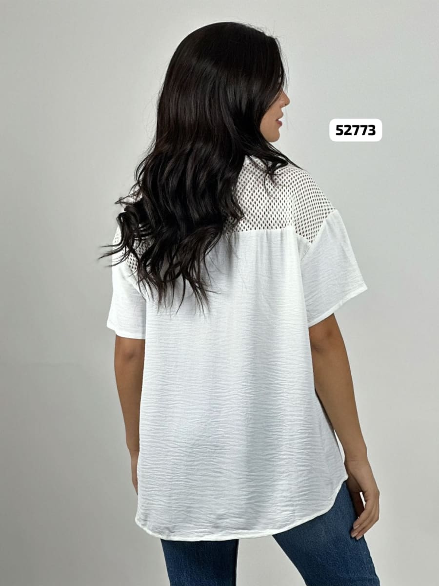 Polera Crepe Triple Estrella Hombro y Dorso Tejido A4-879