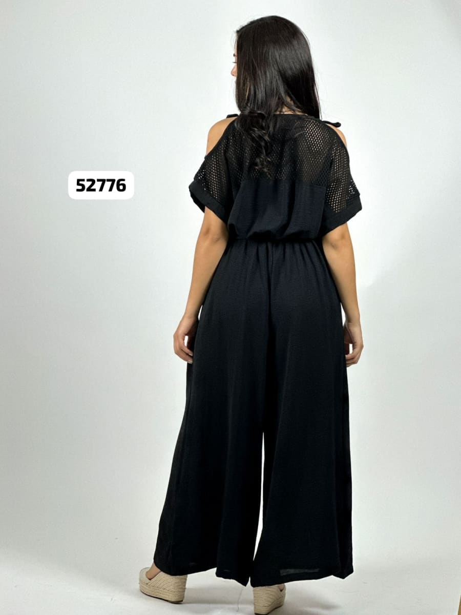 Enterito Crepe con Cinturon Encaje S/Hombros A4-834