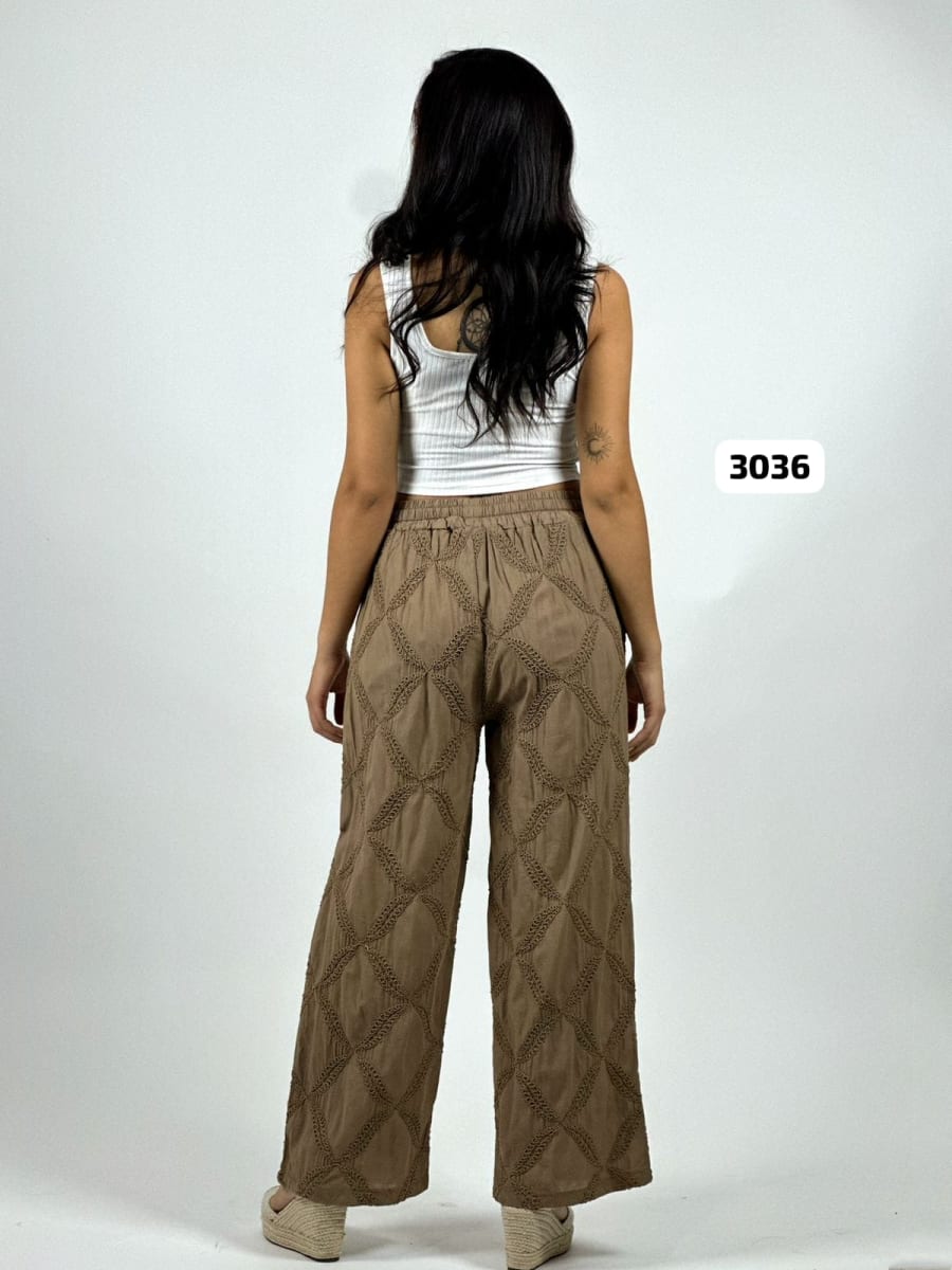 Palazzo Crepe Costuras de Eslabones A4-853