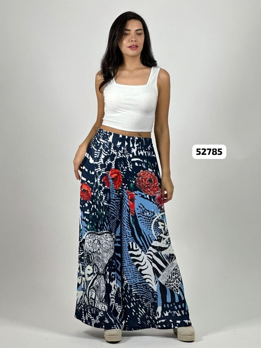 Palazzo Satin Estampado Rosas Snoopy Comic A4-839