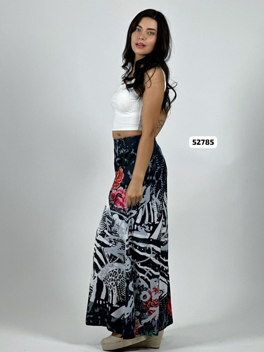 Palazzo Satin Estampado Rosas Snoopy Comic A4-833