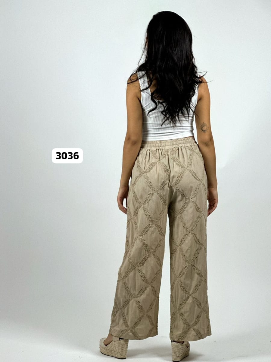 Palazzo Crepe Costuras de Eslabones A4-859