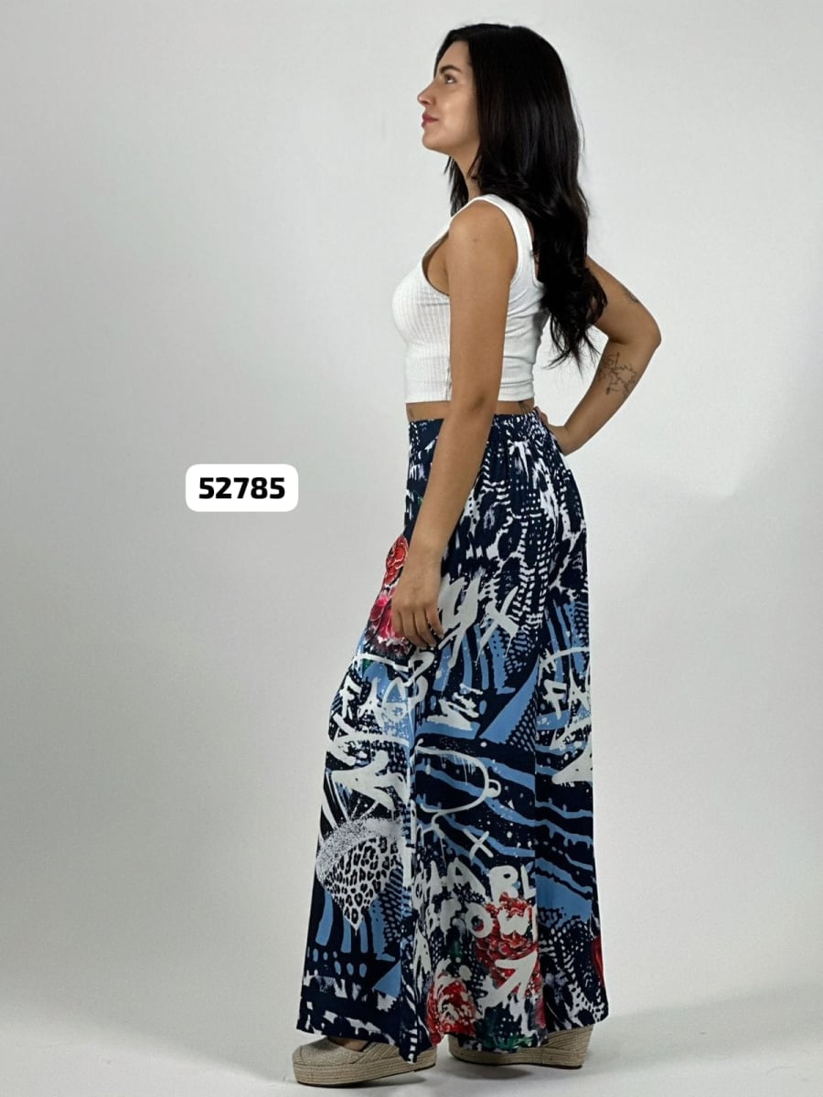 Palazzo Satin Estampado Rosas Snoopy Comic A4-8310