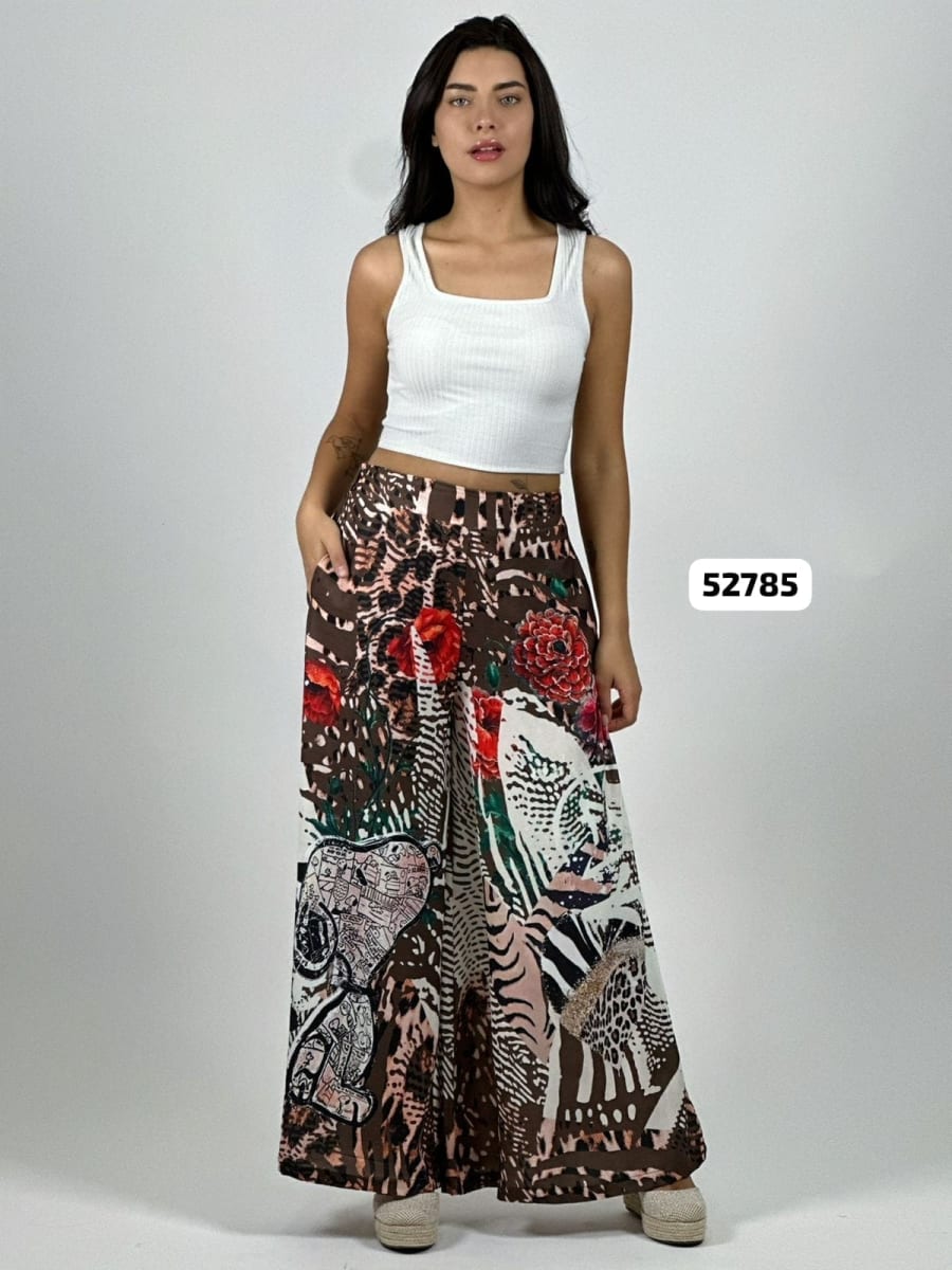 Palazzo Satin Estampado Rosas Snoopy Comic A4-836