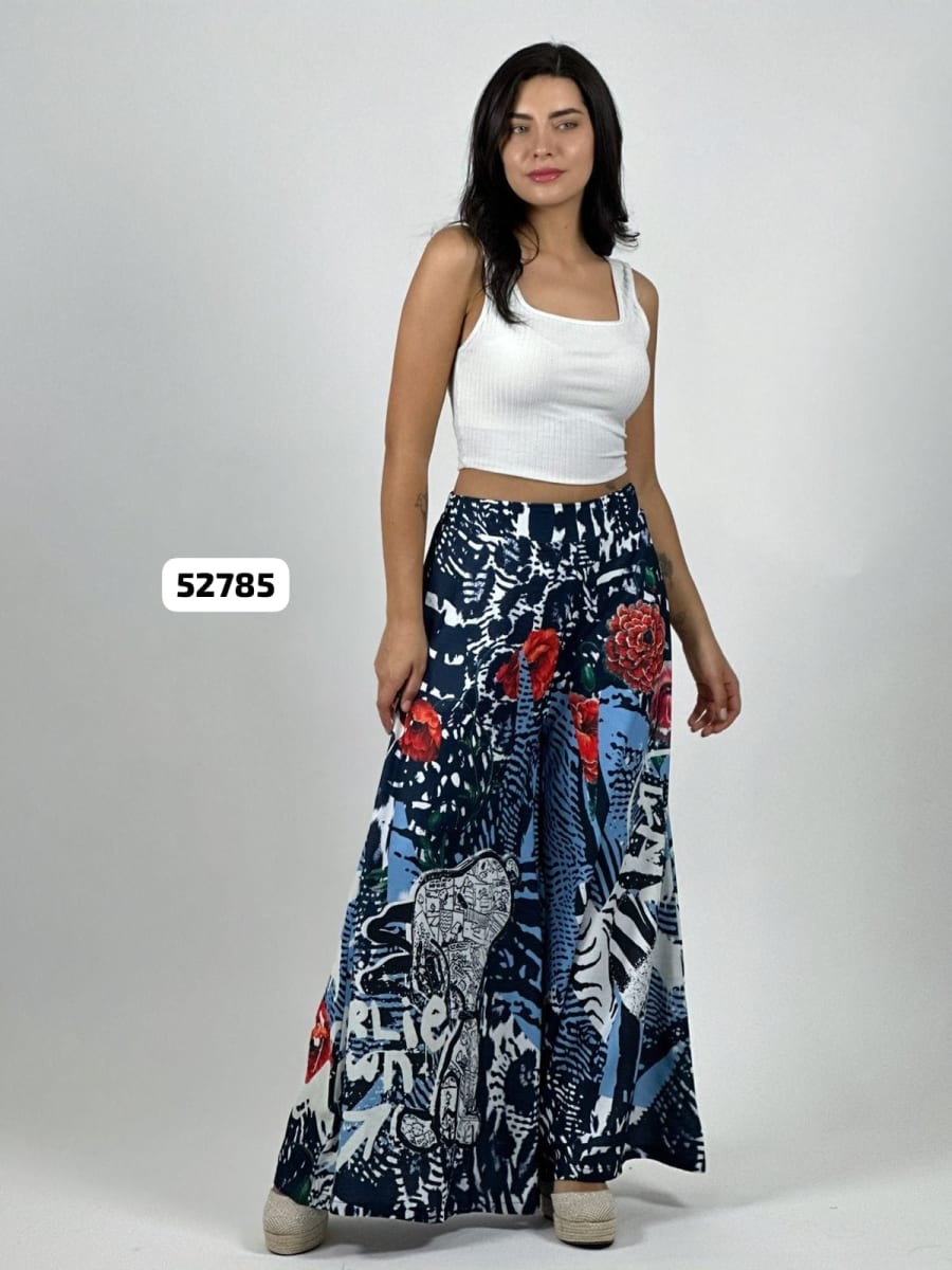 Palazzo Satin Estampado Rosas Snoopy Comic A4-838