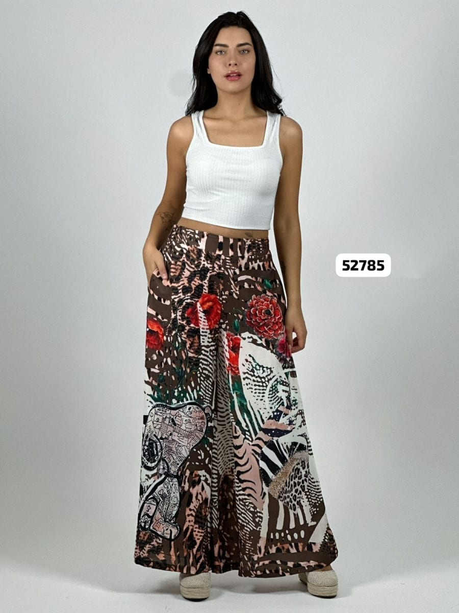 Palazzo Satin Estampado Rosas Snoopy Comic A4-835