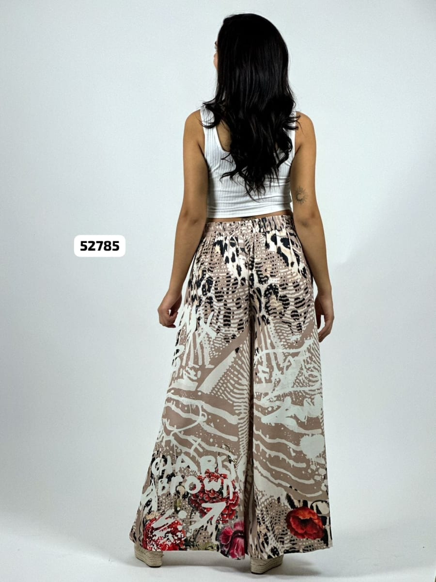 Palazzo Satin Estampado Rosas Snoopy Comic A4-8313