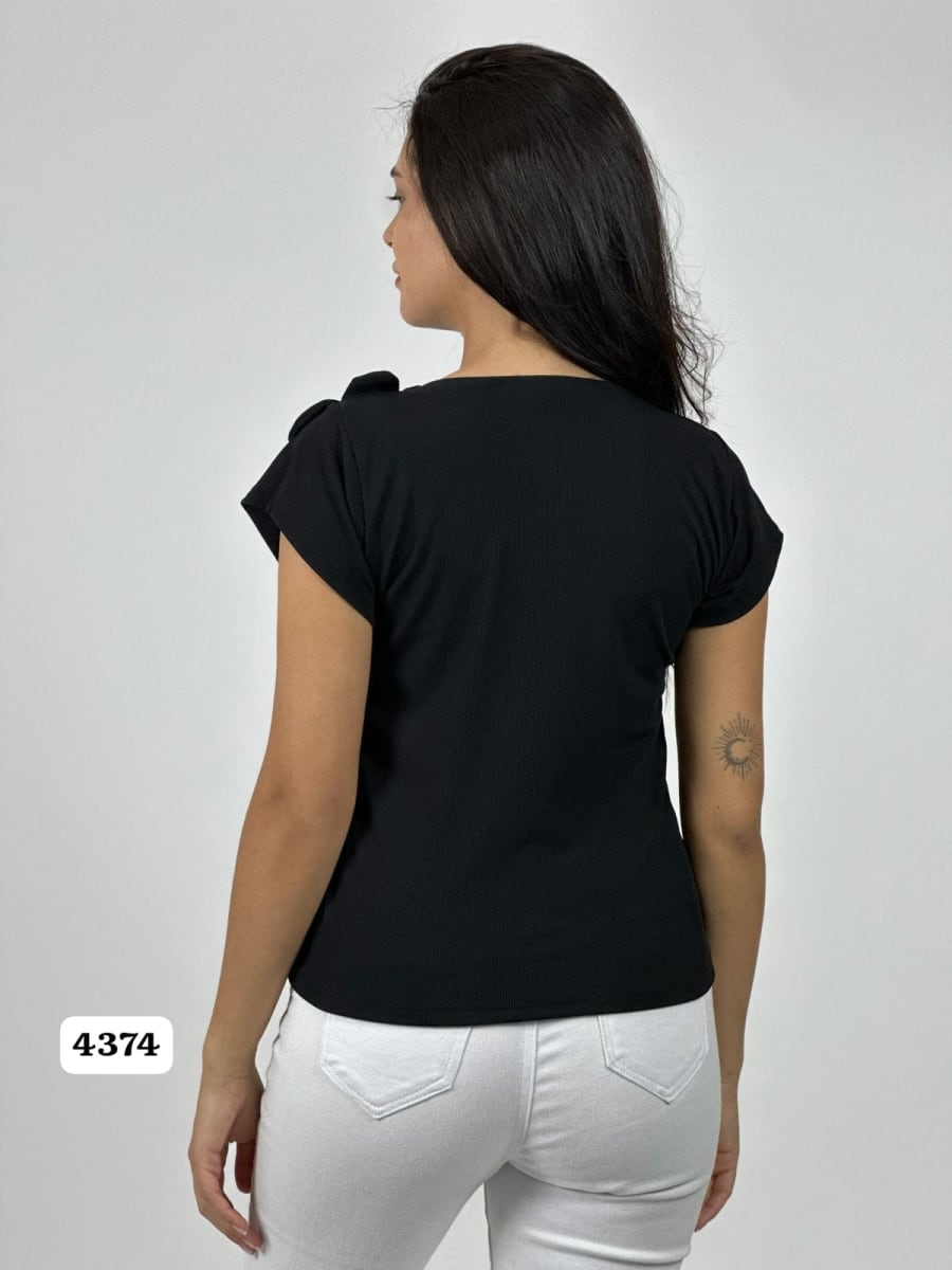 Polera C/Manga Casual Flor Hombro Izquierdo A3-777