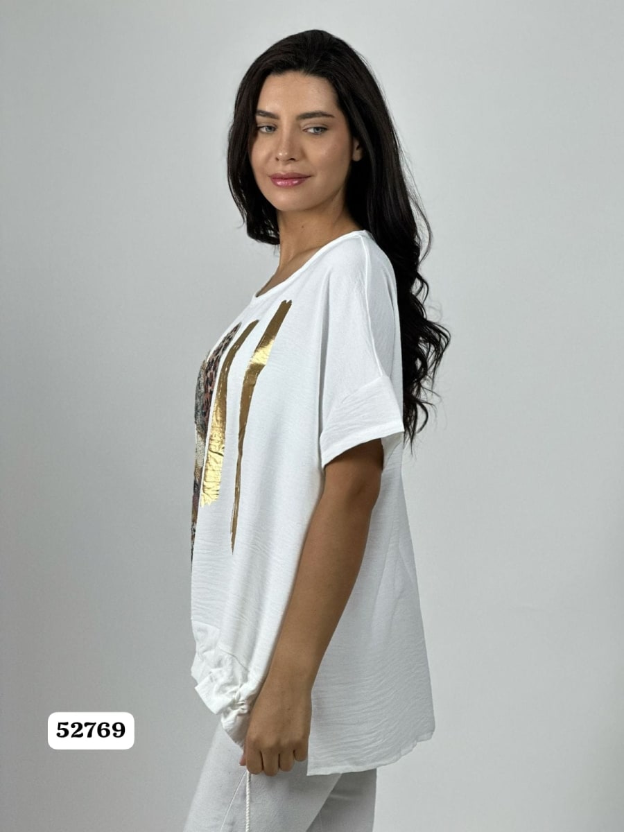 Polera Crepe Casual 3 Corazones Print/Hippie Chic A1-373