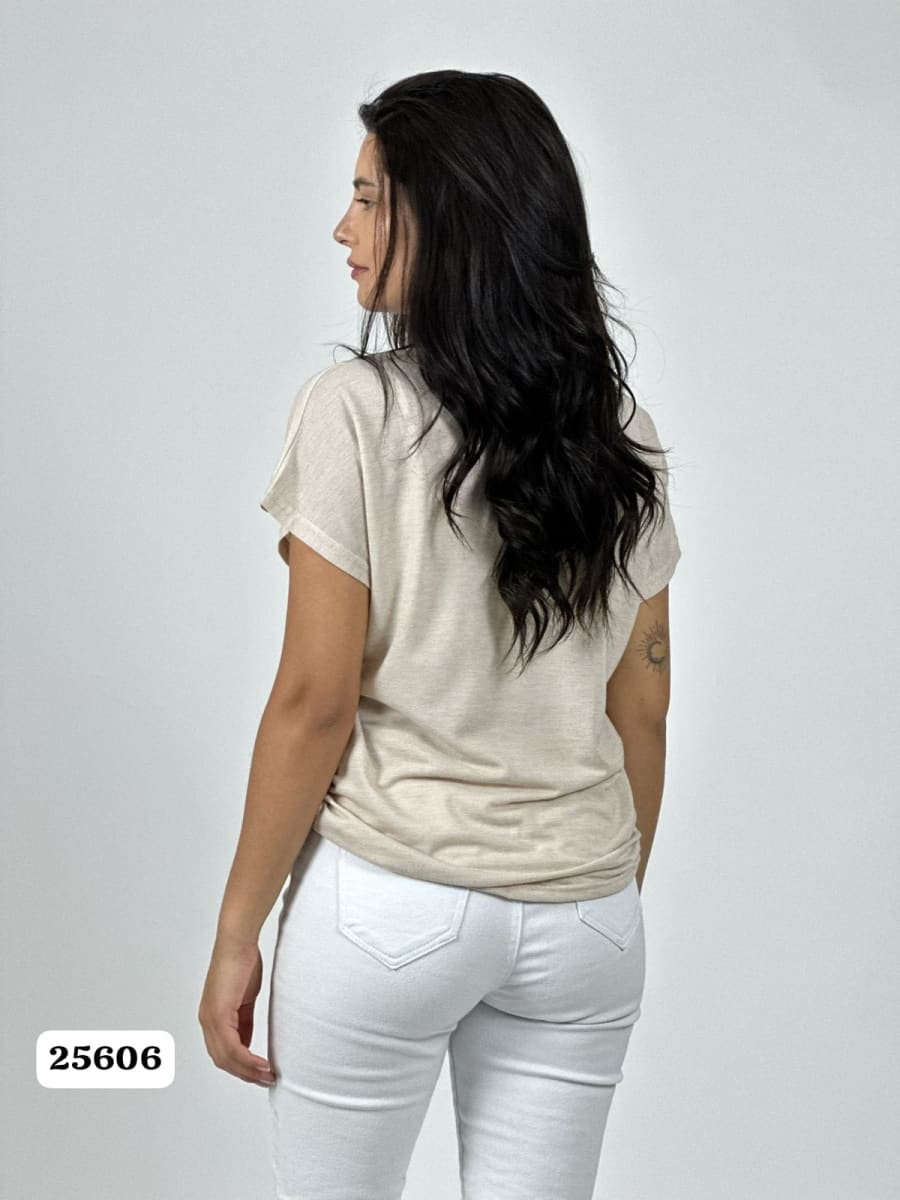 Polera Hilo Cuello Corazon Dorado A1-399