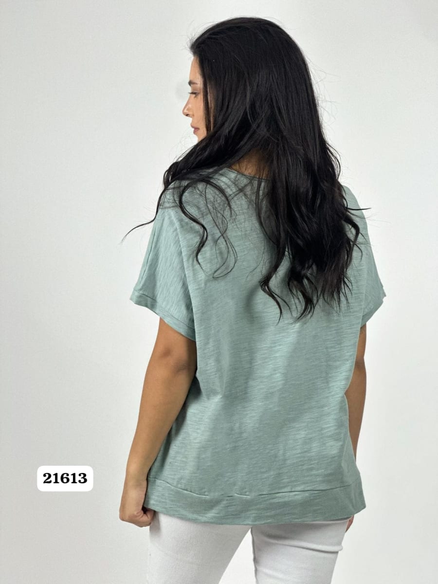 Polera Algodon Estrella y Rasgaduras Brillantes A1-378