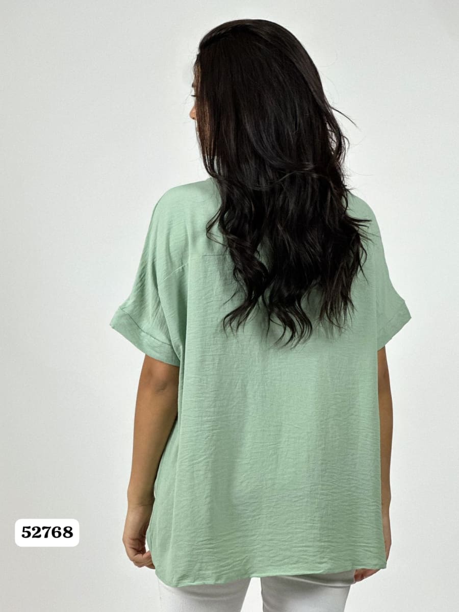 Blusa Crepe LOVE Print Chic con Brillos A1-103