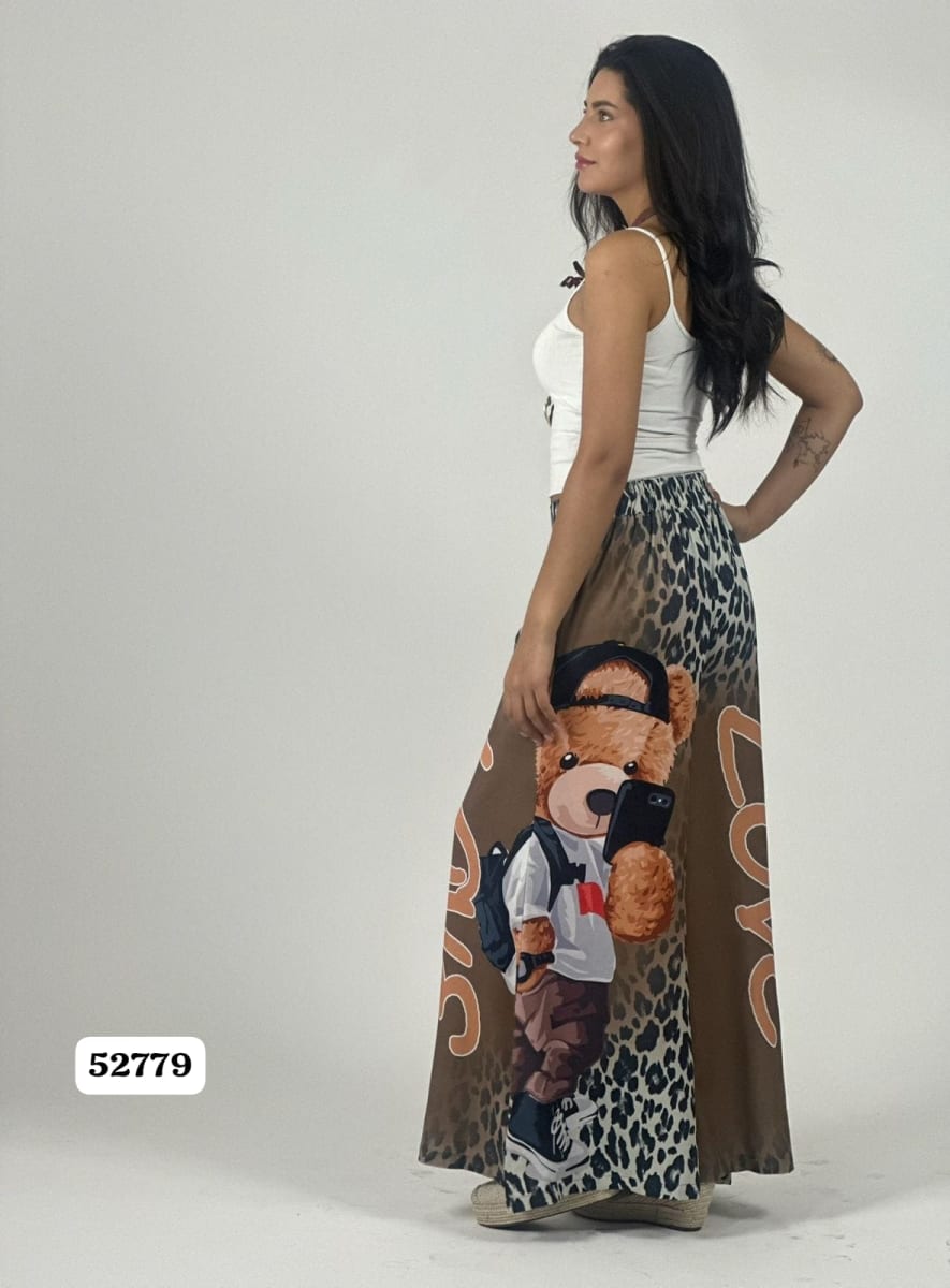 Palazzo Satin Casual Print LOVE A1-439