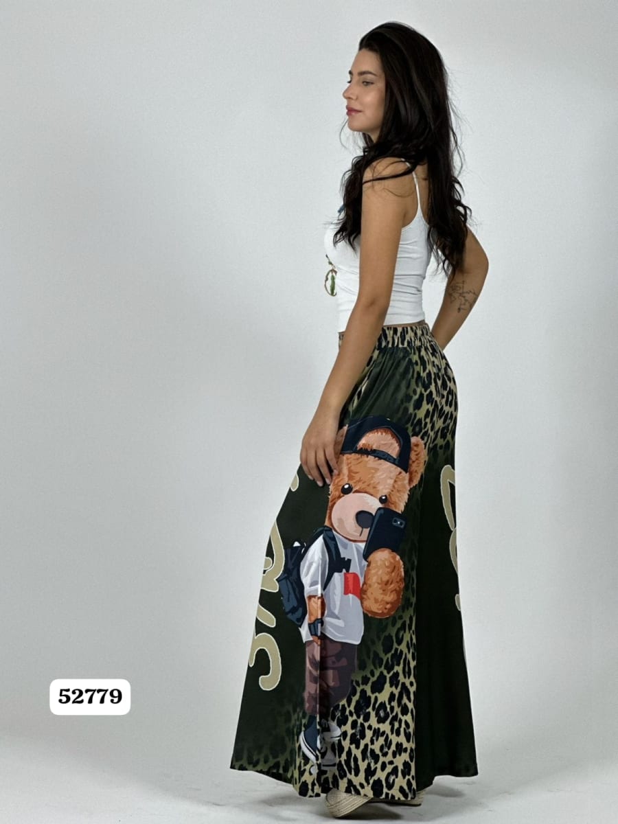 Palazzo Satin Casual Print LOVE A1-4312