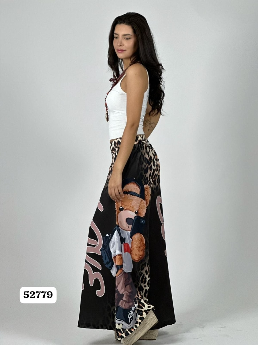 Palazzo Satin Casual Print LOVE A1-436