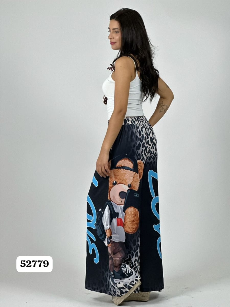 Palazzo Satin Casual Print LOVE A1-433