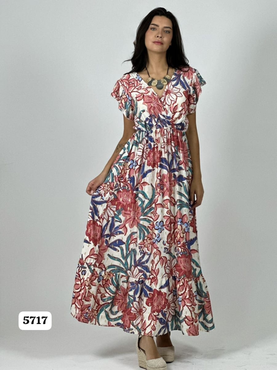 Vestido Viscosa Casual Floral A3-194
