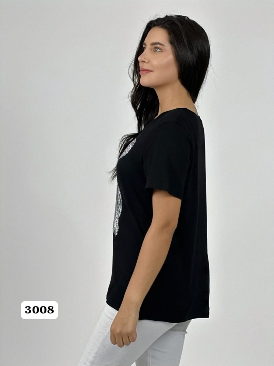 Polera Algodon Casual Oso Brillante A1-398
