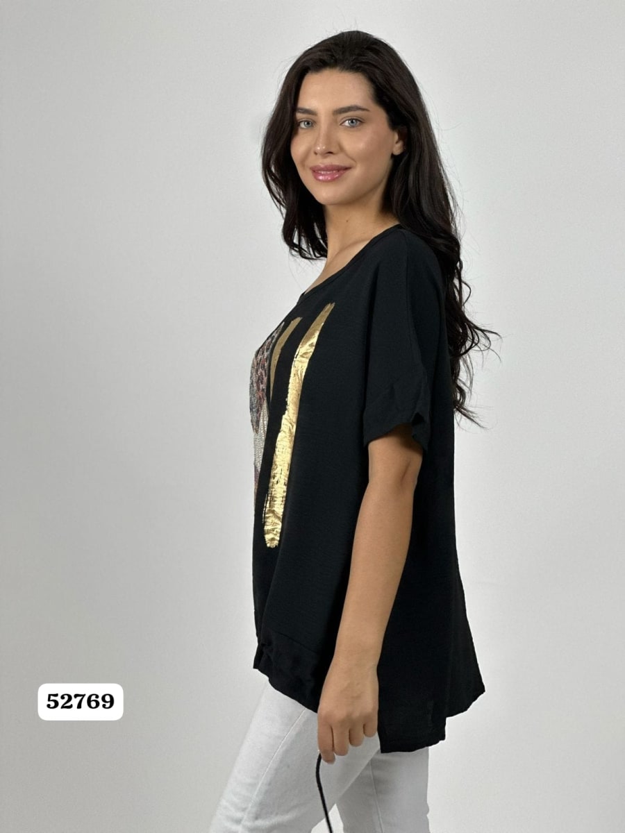 Polera Crepe Casual 3 Corazones Print/Hippie Chic A1-375