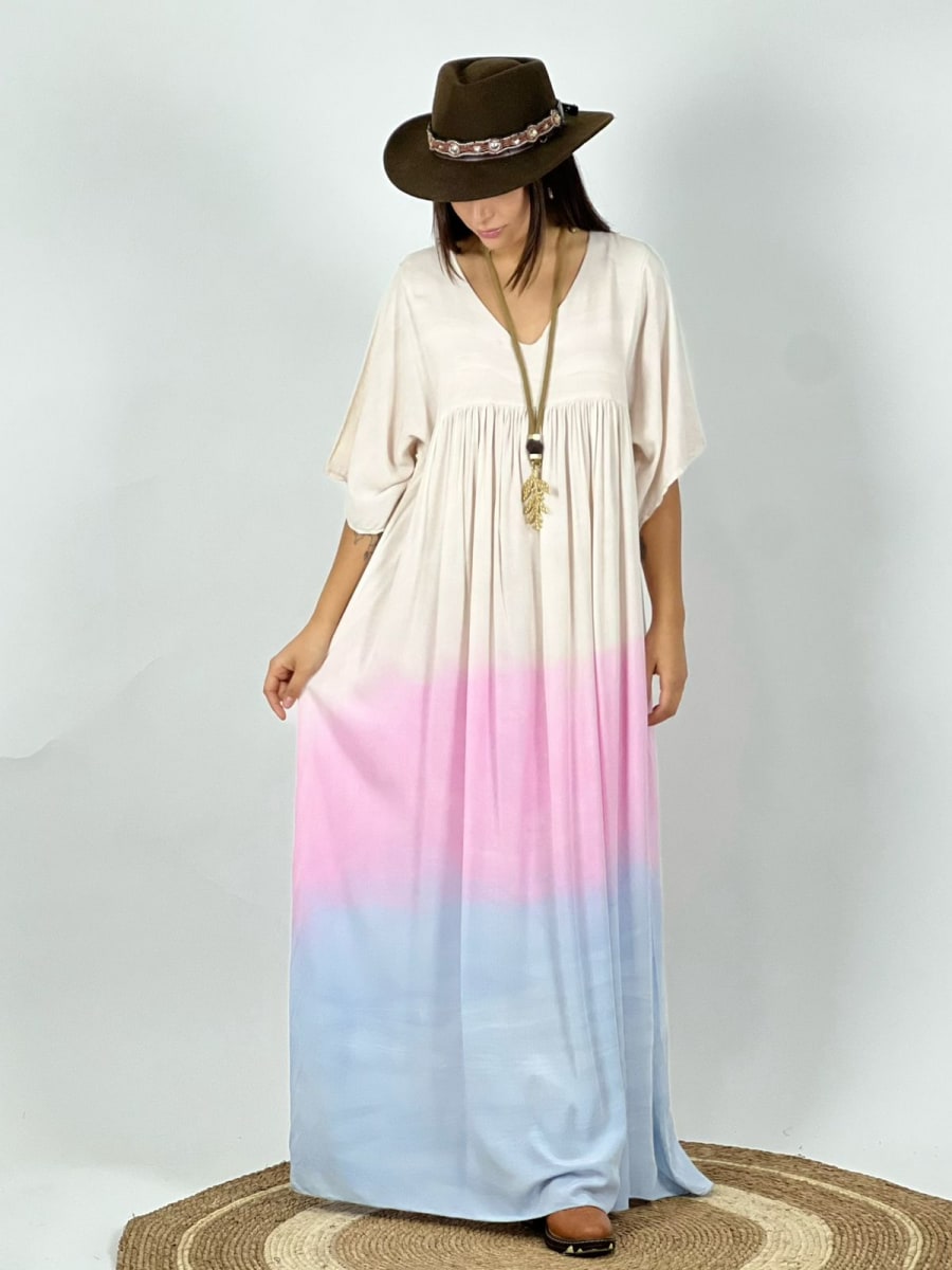 Vestido Degrade Con Mangas B2-126/1322