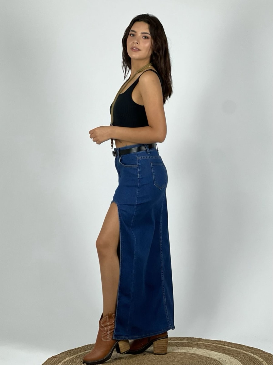 Falda Con Abertura y Cinturón A4-91/932