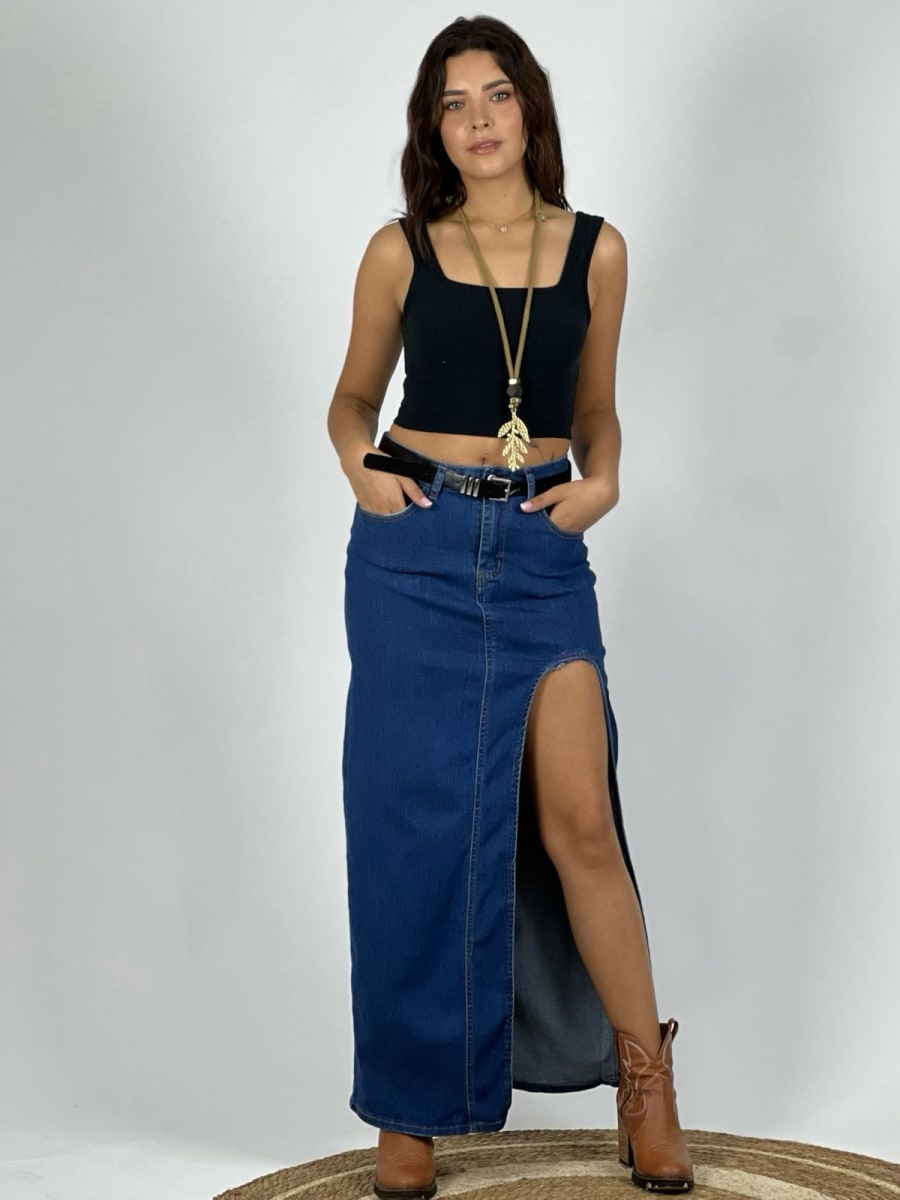 Falda Con Abertura y Cinturón A4-91/931