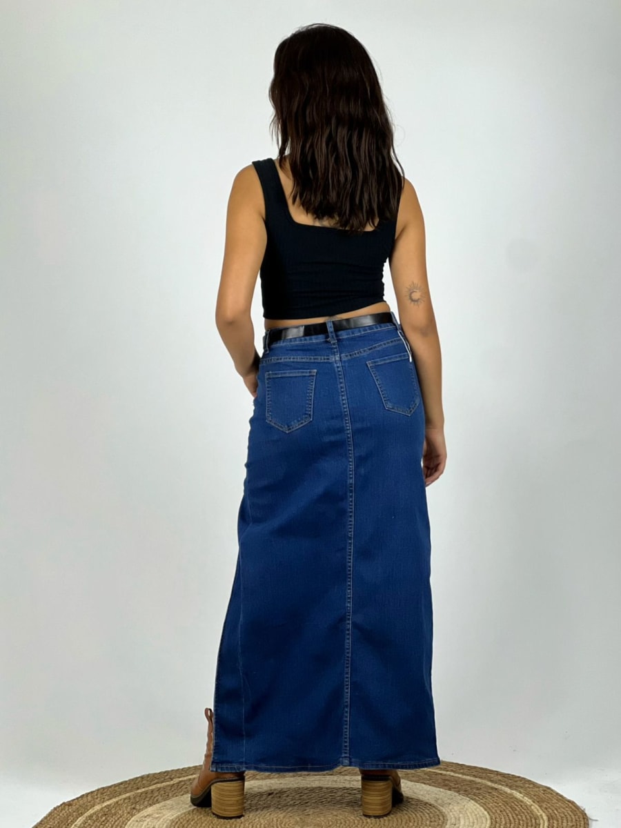 Falda Con Abertura y Cinturón A4-91/933