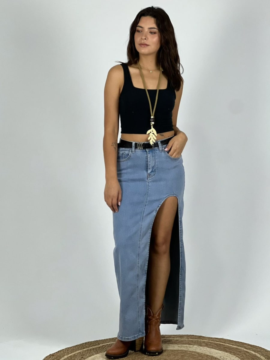 Falda Con Abertura y Cinturón A4-91/934