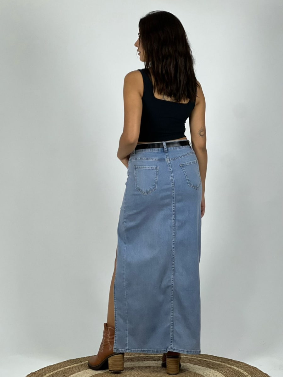 Falda Con Abertura y Cinturón A4-91/936