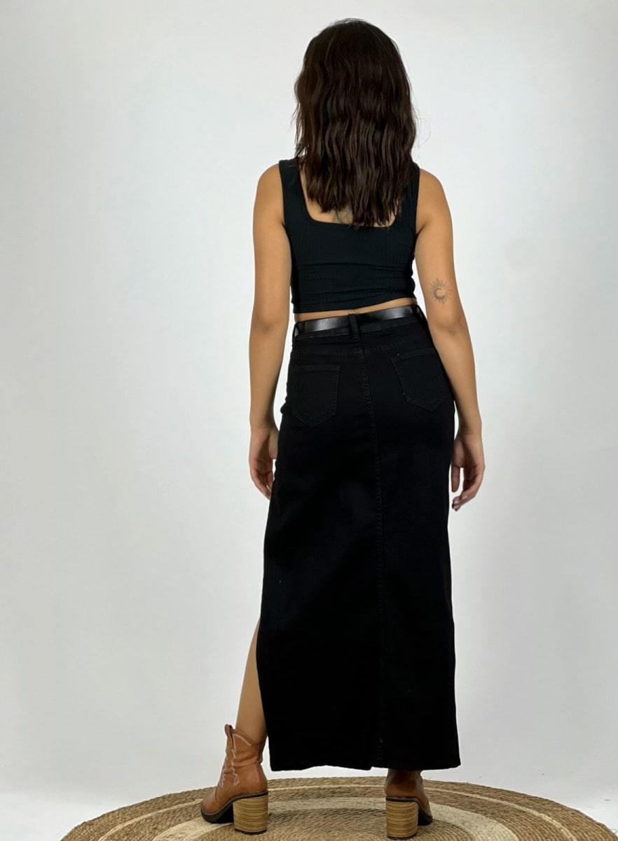 Falda Con Abertura y Cinturón A4-91/939