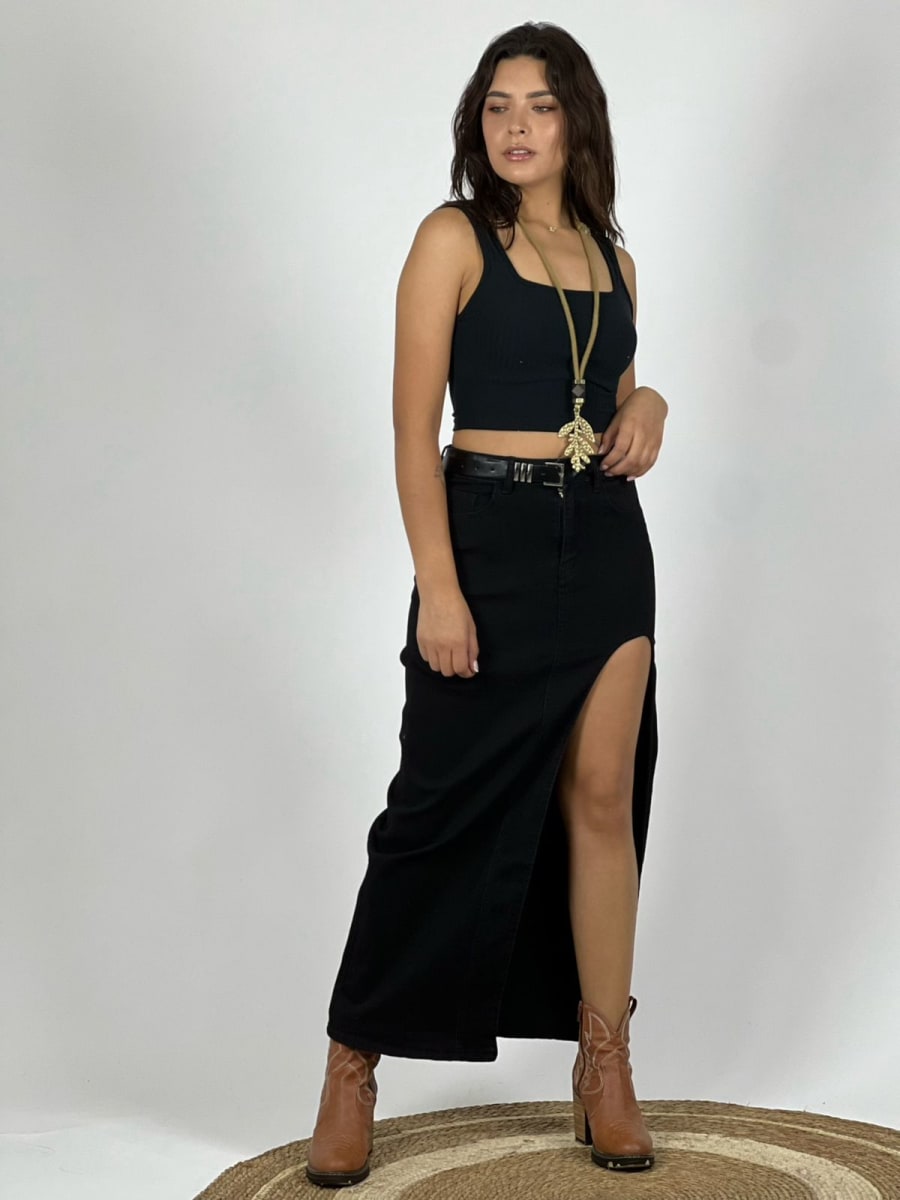 Falda Con Abertura y Cinturón A4-91/937